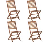 Sillas de jardín plegables 4 piezas con cojines madera de acacia