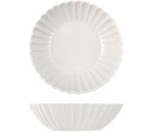 6x h&h plato hondo de gres lotus blanco cm 18