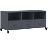 Mueble tv | mueble de salón acero laminado en frío antracita 100,5x39x43,5 cm cfw66730