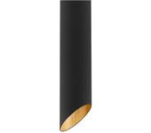 Lumicom | rond coupè lámpara de techo, 1x gu10, max 33w, metal, negro mate/hoja dorada, d.6cm x h30cm