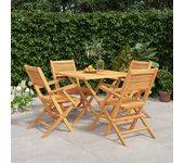 Juego de comedor para jardín 5 piezas，conjunto de comedor de exterior，conjunto de jardín madera maciza de teca cfw485743