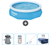 Paquete de piscina - bestway - alrededor - 305x305x76 cm + accesorios cb57