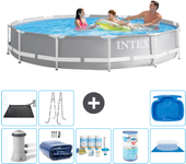 Paquete de piscina - intex - alrededor - 366x366x76 cm + accesorios a2123