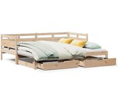 Sofá cama nido con cajones sin colchón 90x200 cm