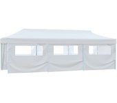 Carpa de fiestas pop-up plegable con 8 paredes blanco 3x9 m