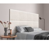 Dhome cabecero tapizado compuesto de paneles autoadhesivos intercambiables serie luxury edition cama lujo dormitorio (ethnic white, 105cm)