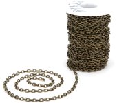 Cadena artesanal sencilla de 10 metros, cordón fino, accesorios decorativos para hacer tú mismo, joyas, pulseras, collares, ropa y bolsos (bronce 554)