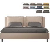 Cama antea l.200 p.210 con base gris tórtola