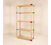Estantería infantil decorativa de almacenaje ecorack de cartón estructural en kit de l100xp40xh197cm con 5 estantes reg. max de 50kg por estante