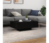 Mesa de café vidaxl con luces led roble negro 85x55x31 cm
