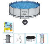 Paquete de piscina - bestway - alrededor - 427x427x122 cm + accesorios cb33