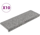 Alfombrillas de escalera 10 piezas | alfombras de escalera | tapetes de escalera gris 65x21x4 cm cfw64930