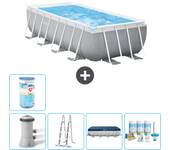 Paquete de piscina - intex - rectángulo - 400x200x100 cm + accesorios a2441