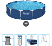 Paquete de piscina - bestway - alrededor - 396x396x84 cm + accesorios cb59