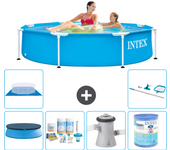 Paquete de piscina - intex - alrededor - 244x244x51 cm + accesorios a1417