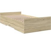 Cama para adulto | cama individual | cama con cajones madera ingeniería roble sonoma 90x200 cm cfw619396