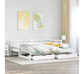 Maison exclusive - sofá cama nido con cajones sin colchón blanco 90x190 cm