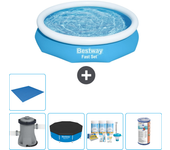 Paquete de piscina - bestway - alrededor - 305x305x66 cm + accesorios cb11