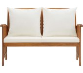Banco de jardín con cojines 119 cm madera maciza de acacia