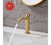 Grifo monomando lavabo sky bath oro cepillado inox s304 serie promise