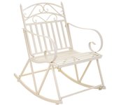 Sillón balancín de forja blanco 55x45x91cm