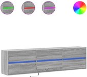 Mueble tv de pared | mueble de salón con led gris sonoma 180x31x45 cm cfw34204