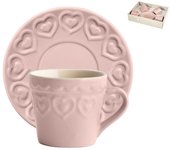 Juego h&h nuevo 4 tazas de té fairylove rosa con platillo cc 200