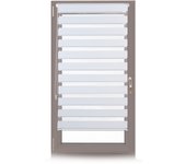 Relaxdays estor doble de sujeción fija sin perforaciones de tela blanco 56x156 cm