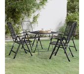 Set de comedor de jardín 3 piezas，conjunto de comedor de exterior，conjunto de jardín malla metal expandido antracita cfw864884