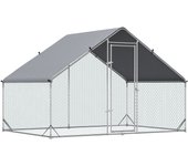 Gallinero de exterior pawhut metal galvanizado, pe plata 300x200x200 cm d51-277