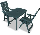 Maison exclusive - set de mesa y sillas bistró de jardín 3 piezas plástico verde