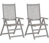 Sillas reclinables jardín y cojines 4 uds madera maciza acacia