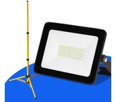 1 foco led de construcción de 30 w con trípode ajustable proyector para exteriores proyector led blanco cálido