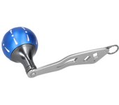 Accesorio de mango de conversión para carrete de pesca de perfil bajo con balancín simple y forma de bola (azul)