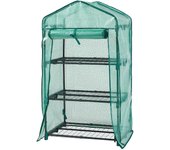 Invernadero de lámina chaam con puerta acero y cubierta 125x69x49cm - verde [en.casa]