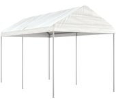 Vidaxl cenador con techo polietileno blanco 4,46x2,28x2,69 m
