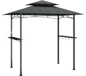 Cenador barbacoa estante lateral acero antracita 240x150x243 cm