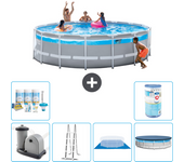 Paquete de piscina - intex - alrededor - 488x488x122 cm + accesorios a2715