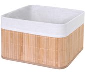 Cesta de almacenaje hwc-c21, cesta caja organizadora estante cesta, bambú ~ color natural