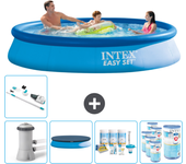 Paquete de piscina - intex - alrededor - 366x366x76 cm + accesorios cb19