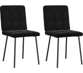 Pack 2 uds sillas de comedor | silla de cocina terciopelo negro cfw49104