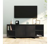 Mueble tv | mueble de salón | mesa de tv madera contrachapada negro 130x35x50 cm cfw25975