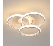 Luz de techo led, blanca *3 rondas, 39w luz cálida 3000k, aluminio, lámpara moderna para dormitorio