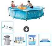 Paquete de piscina - intex - alrededor - 305x305x76 cm + accesorios a1369