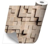 Adhesivo para muebles, armarios, pared, cocina, baños - imitación madera - cubos madera 100x100 cm