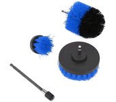 Juego de accesorios para cepillos de taladro, kit de cepillos de limpieza para taladro eléctrico extendidos y largos (azul)