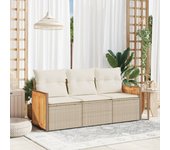 Juego de sofás de jardín con cojines beige 3 piezas | conjunto de jardín de ocio | set de comedor de jardín ratán pe cfw416027