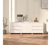 Aparador de 3 piezas | aparador de comedor | armario de cocina madera manufacturada blanca cfw82722