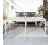 Vidaxl mesa de jardín madera maciza de pino blanco 203,5x100x76 cm