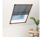 Vidaxl mosquitera plisada para ventanas aluminio marrón 60x80cm